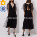 Black Tulle Midi Dress Manufacture Wholesale Fashion Women Apparel (TA4055D)